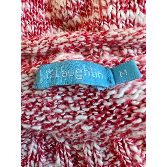 J. Mclaughlin Pink And White Marled Light Knitted Sweater Size M - Picture 3 of 4